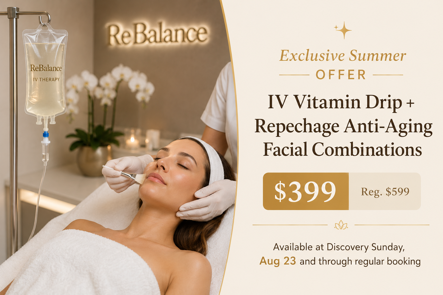 IV Vitamin Drip and Repechage Facial Combination