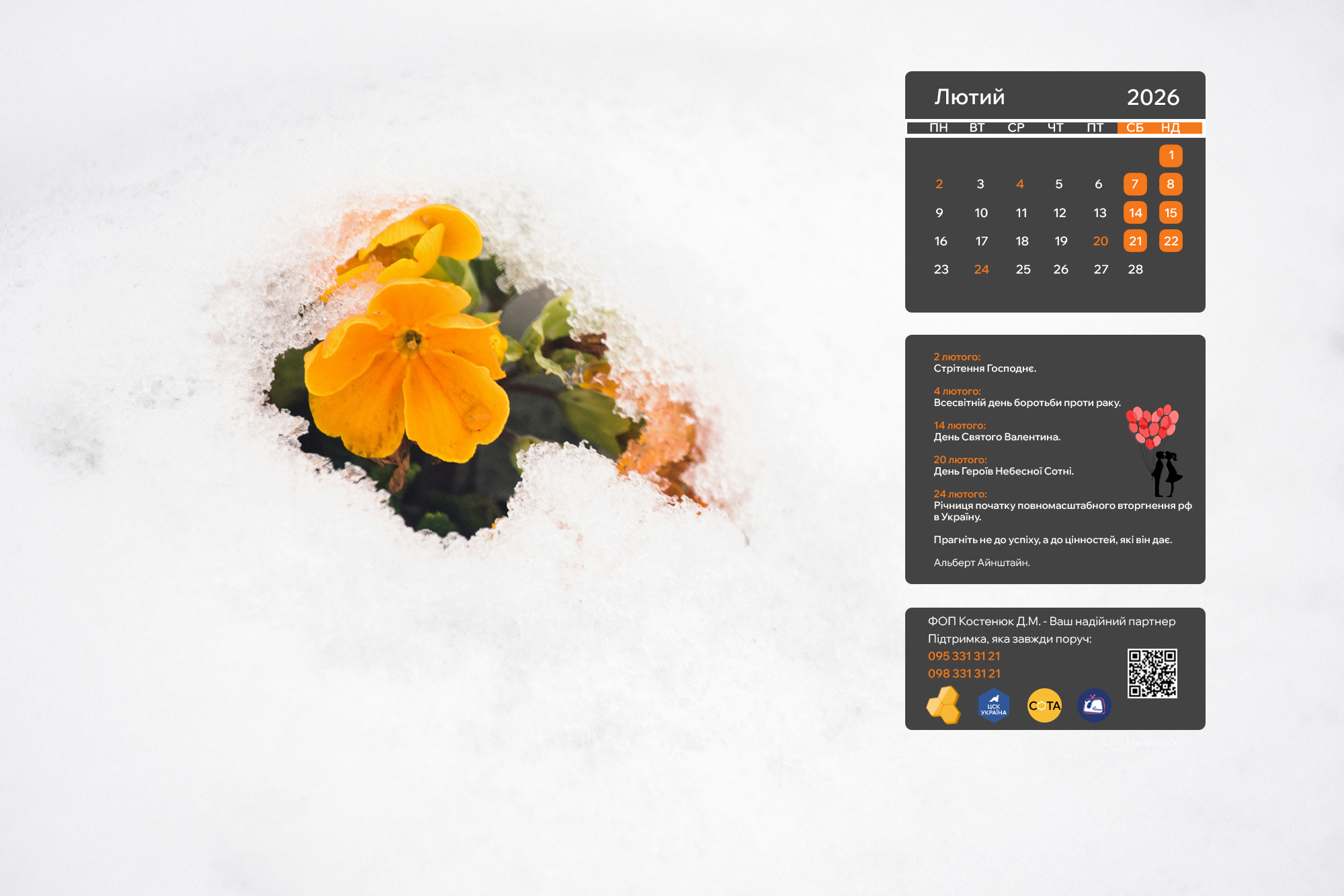 Лютий 2026 на екрані: нові шпалери для вашого настрою!