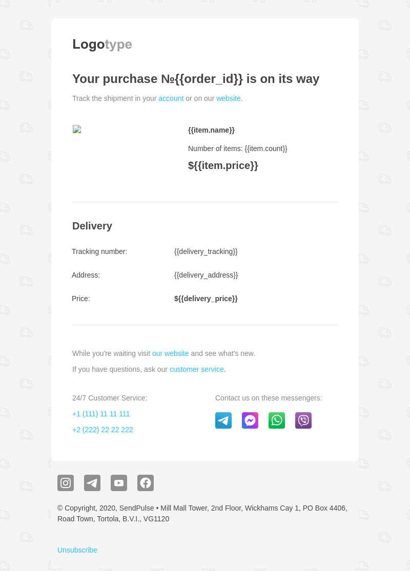 Ecommerce free email template