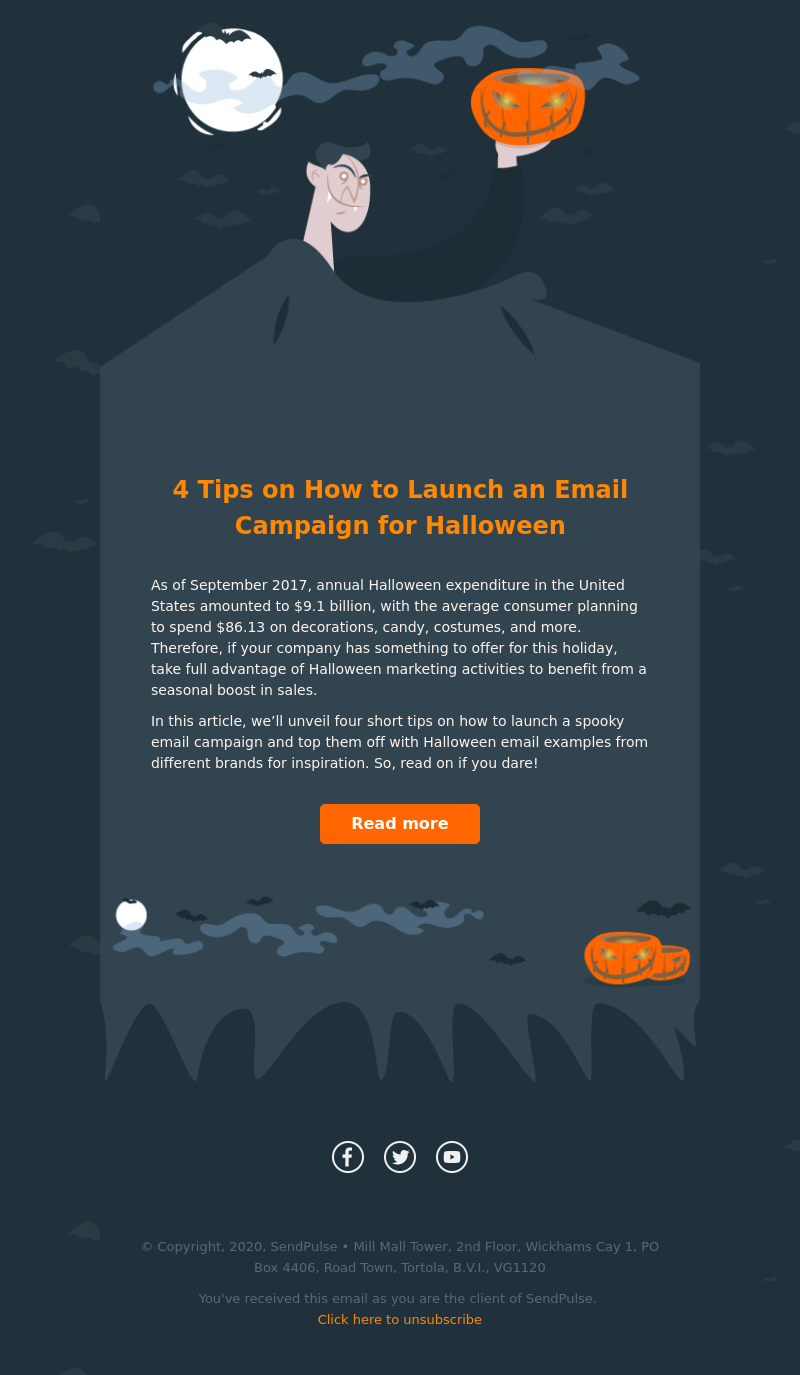 Holiday free email template