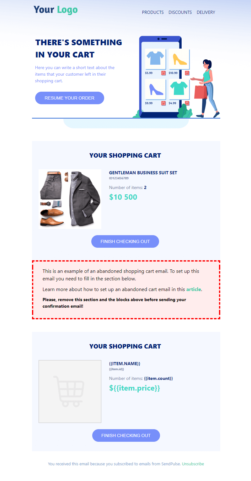 Ecommerce free email template