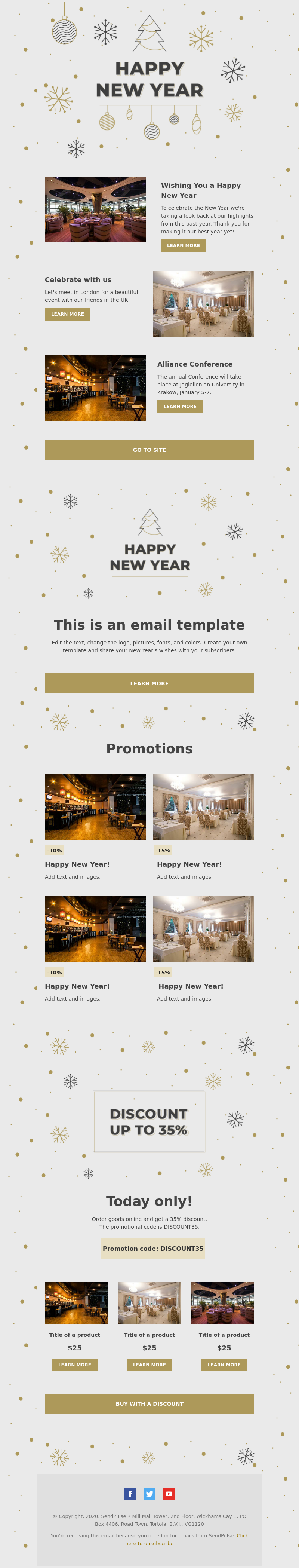 Holiday free email template