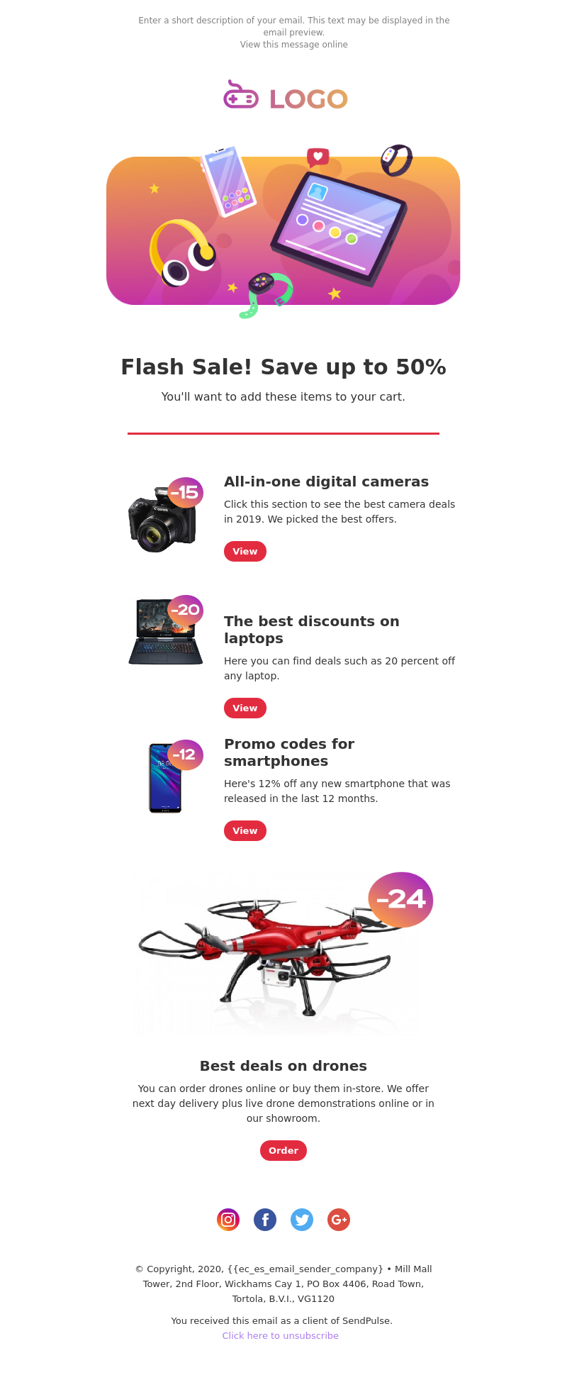 Ecommerce free email template