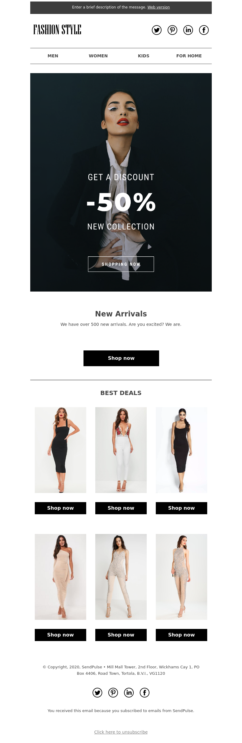 Ecommerce free email template