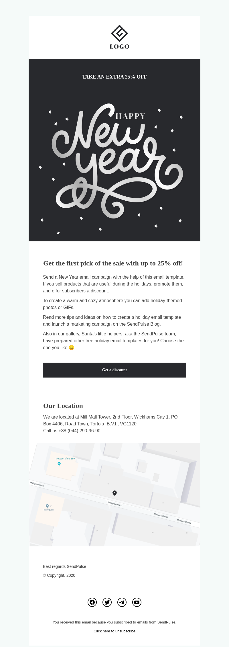 Holiday free email template