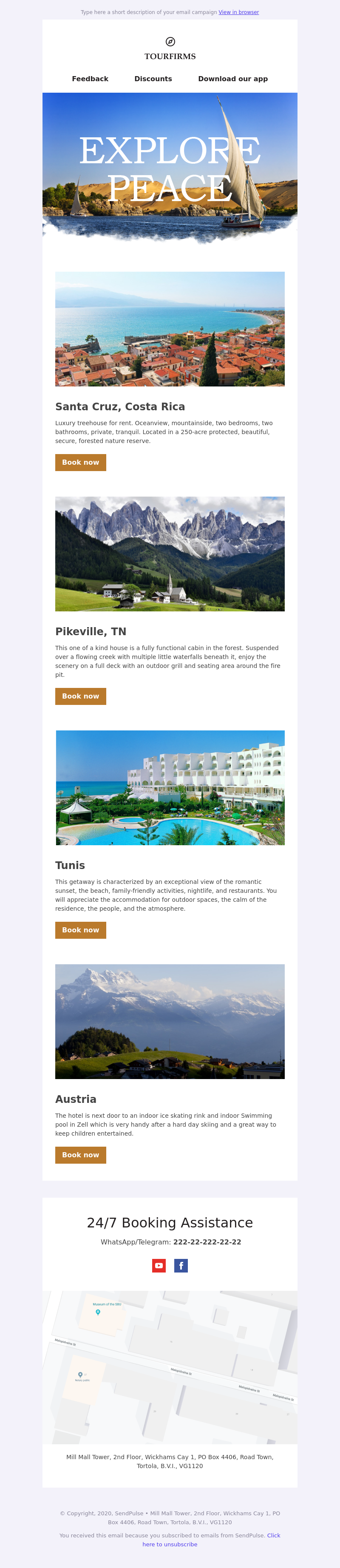 Travel free email template