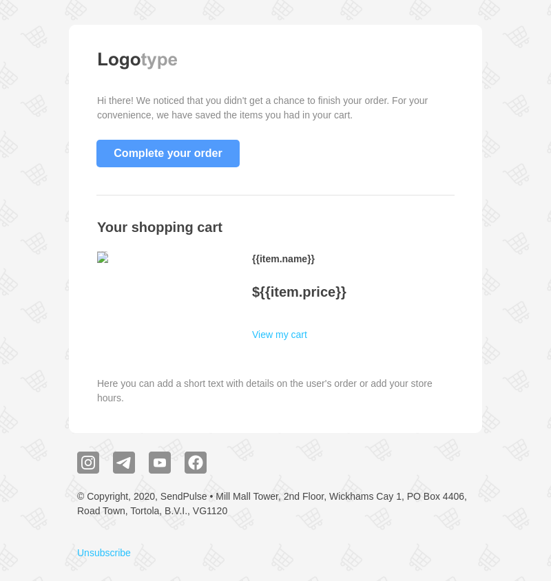 Ecommerce free email template