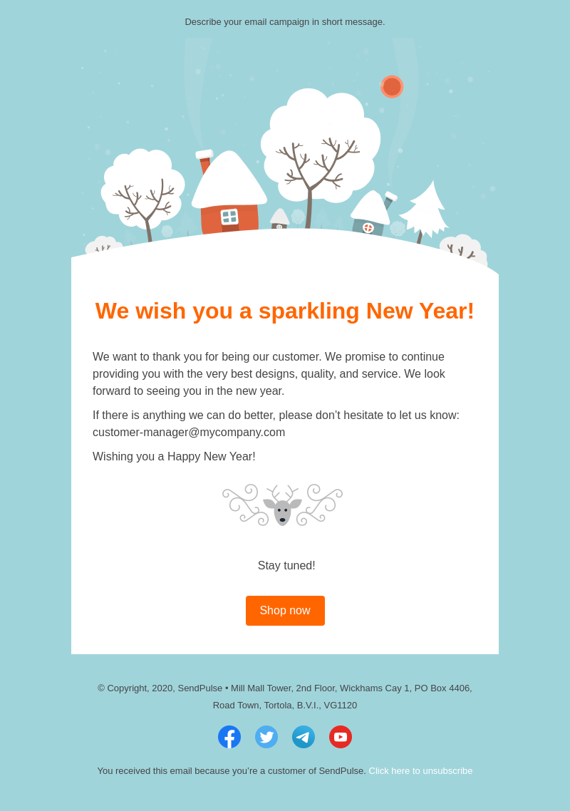 Holiday free email template