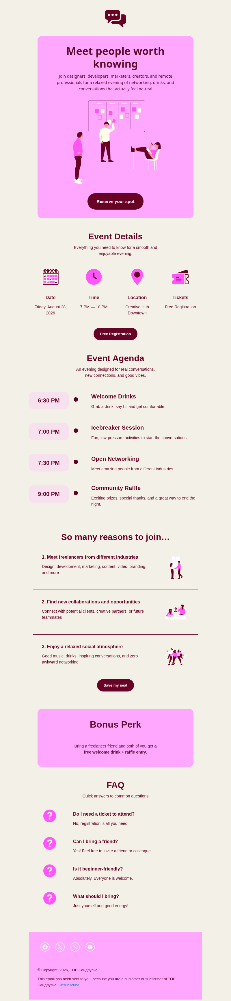 Business free email template