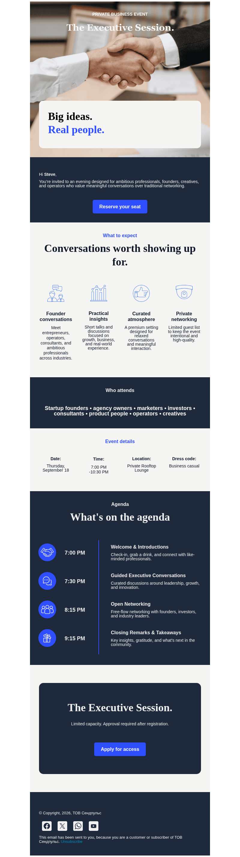 Business free email template