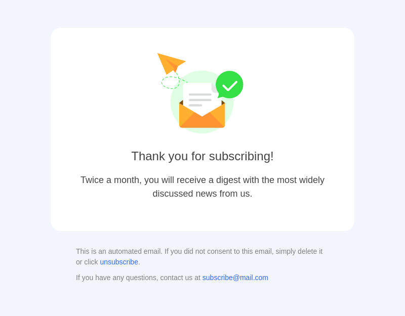 Other free email template