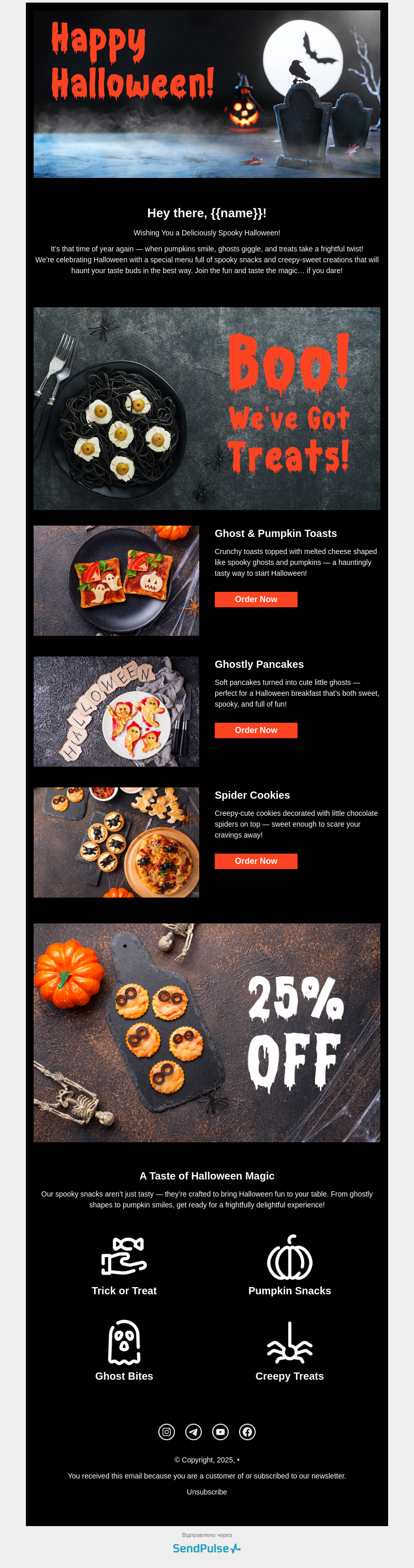 Holiday free email template