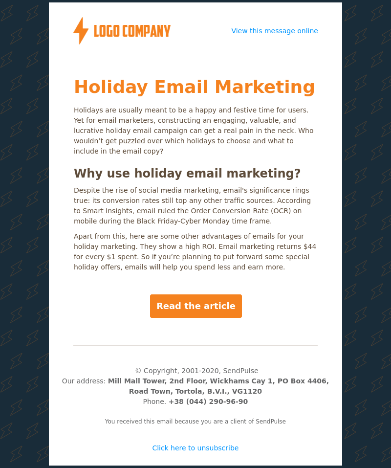 Other free email template